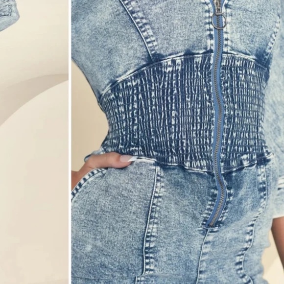 Venus Acid Washed Denim Jumpsuit- Size 14 Worn Once - Picture 3 of 3